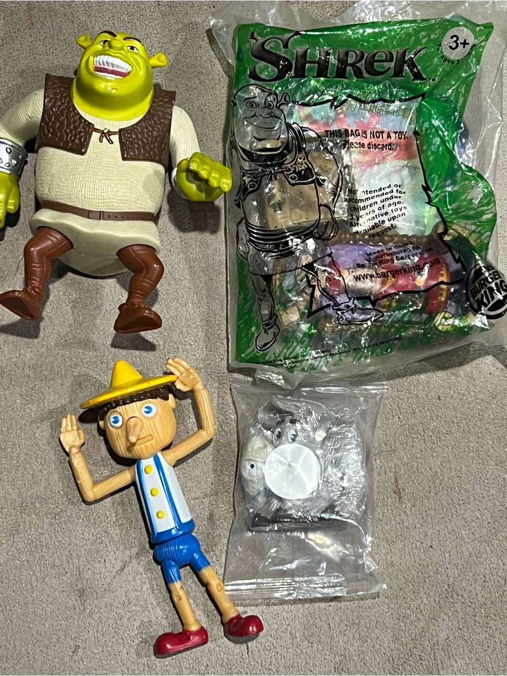 Shrek & Pinocchio & Donkey & Lord Fuqua meal toys Figures Lot